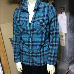 Eddie Bouer Green & Purple Shirt